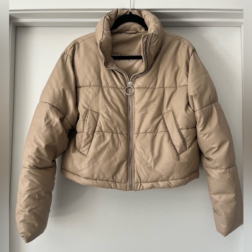 12th Tribe | Electra Vegan Leather Puffer | Tan | M